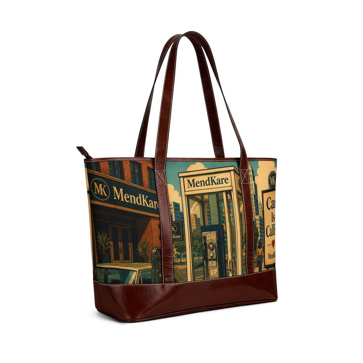Vintage Apothecary Handbag — 'MendKare' Retro Pharmacy Print Tote