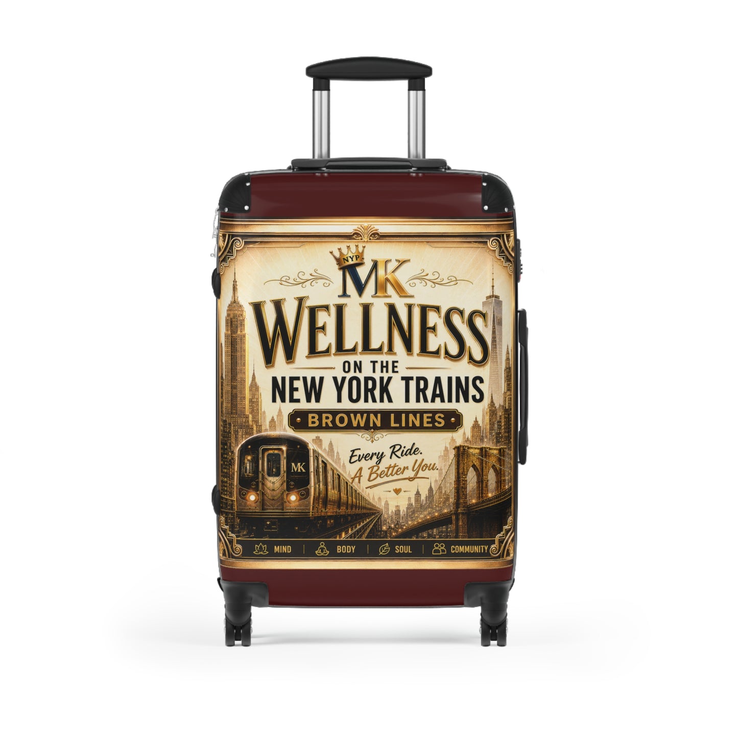 Suitcase - 'MK Wellness on the New York Trains' Vintage Subway Graphic Carry-On