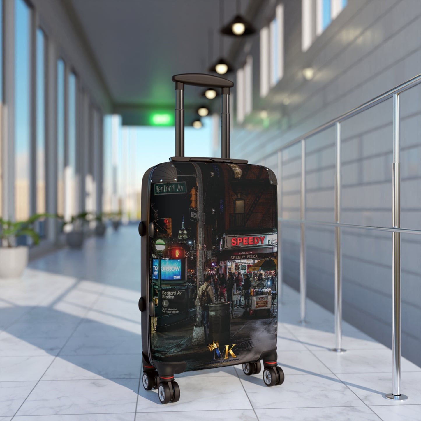 Urban Night Street Photo Suitcase – Cityscape Travel Luggage