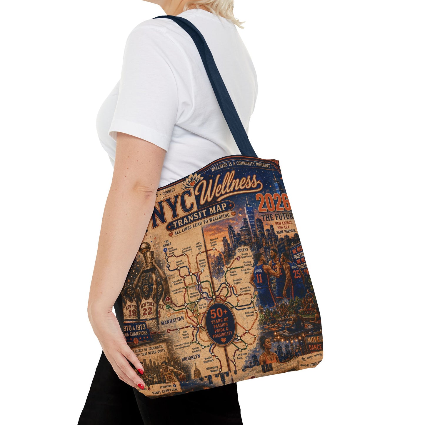 NYC Vintage Transit Map Tote Bag — Retro New York City Map Design
