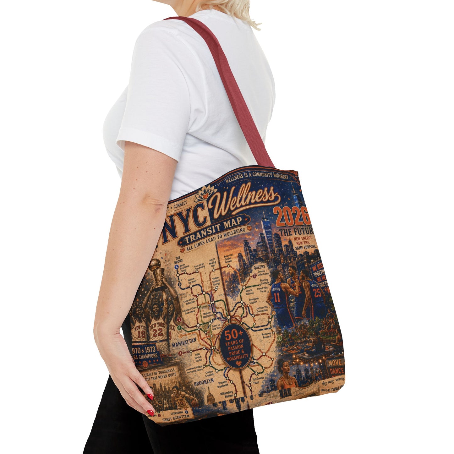 NYC Vintage Transit Map Tote Bag — Retro New York City Map Design