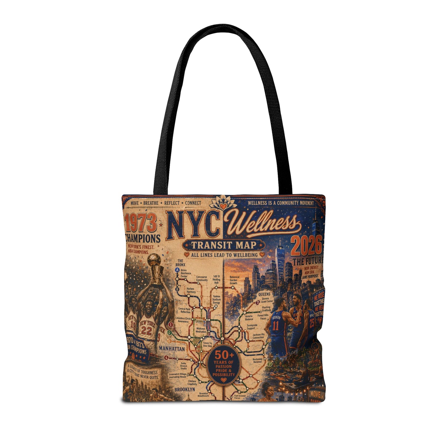 NYC Vintage Transit Map Tote Bag — Retro New York City Map Design