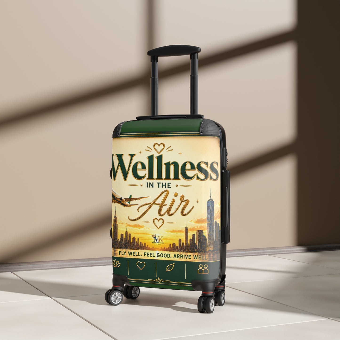 Wellness in the Air Carry-On Suitcase — Travel Luggage with Motivational Design