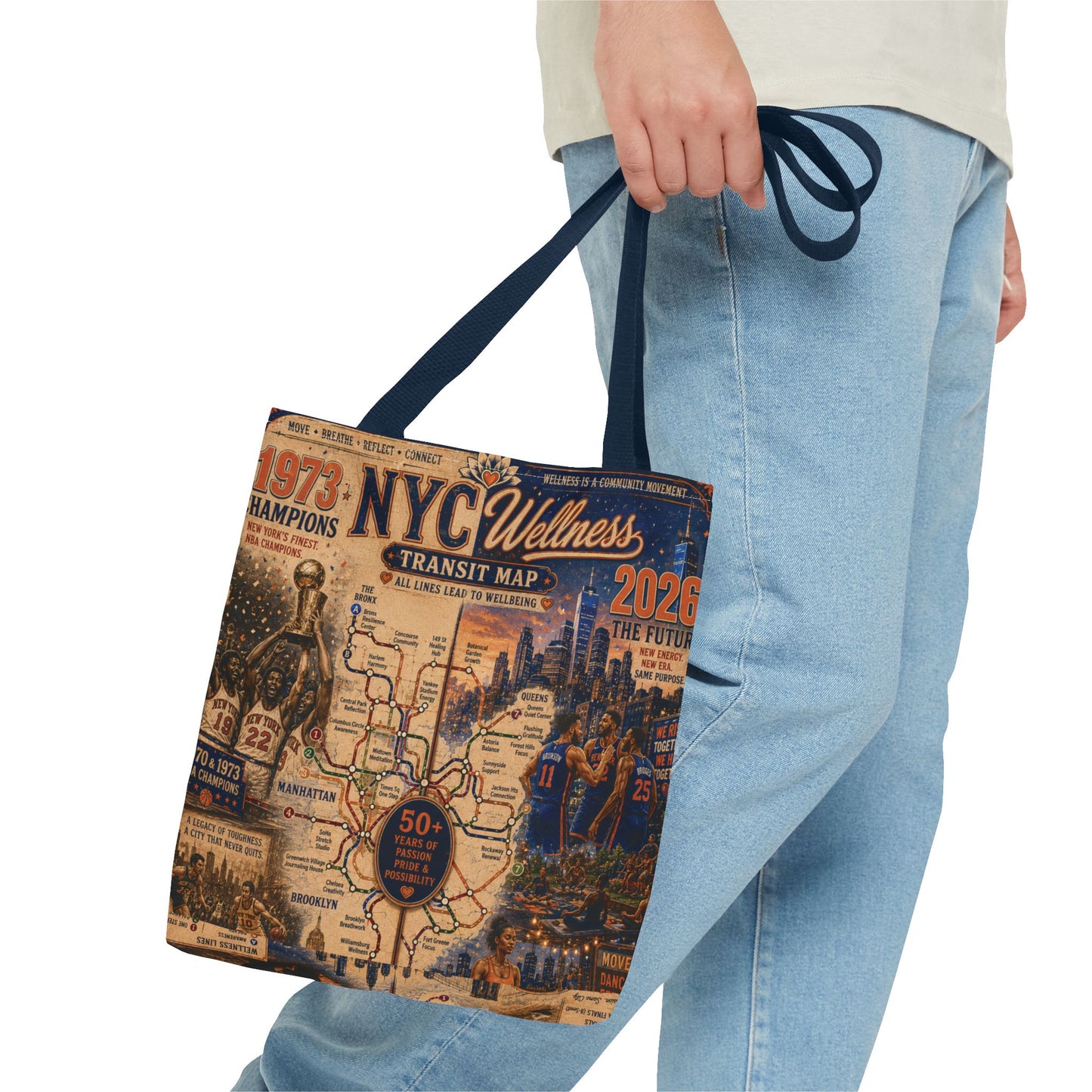 NYC Vintage Transit Map Tote Bag — Retro New York City Map Design