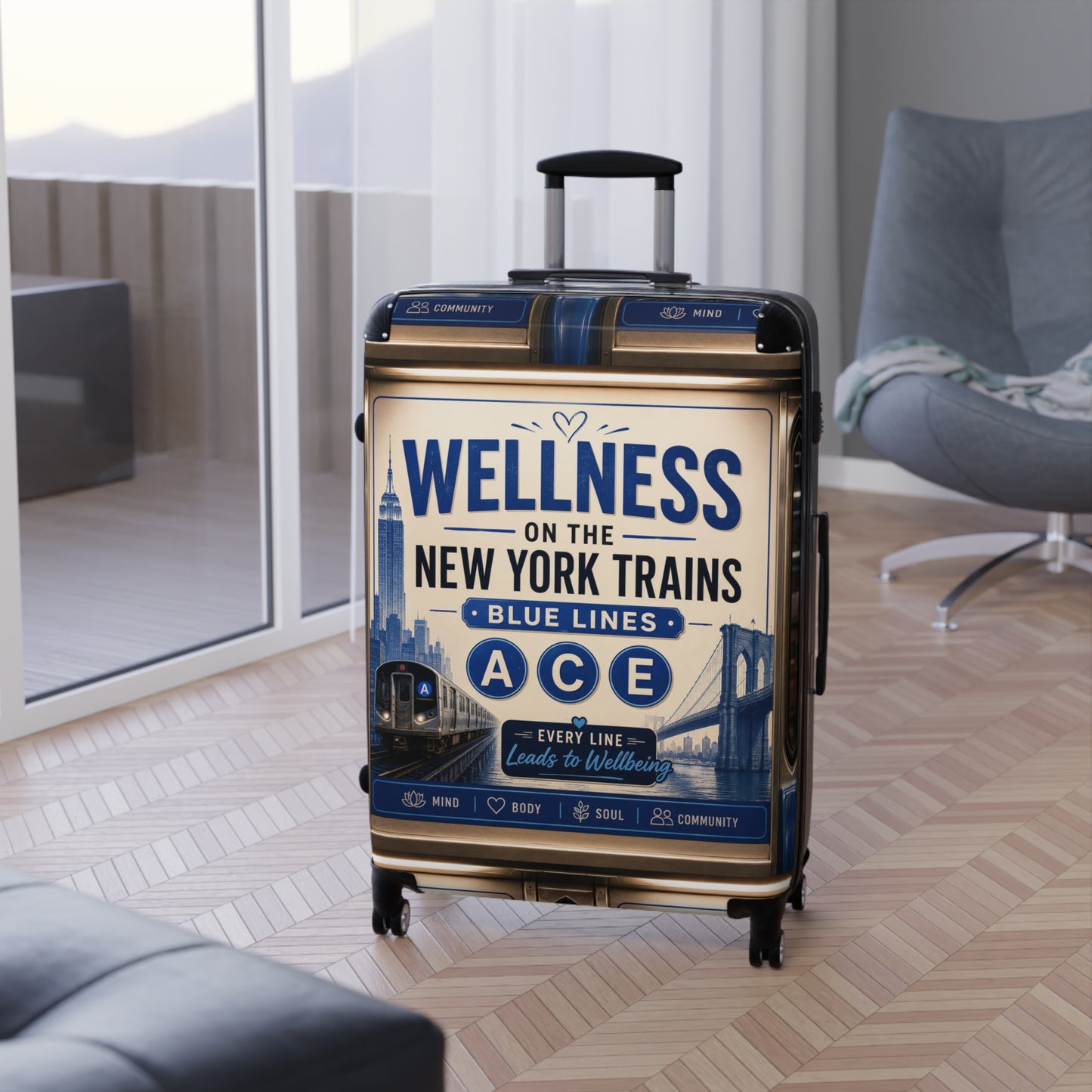Suitcase — "Wellness on the New York Trains" Carry-On Luggage