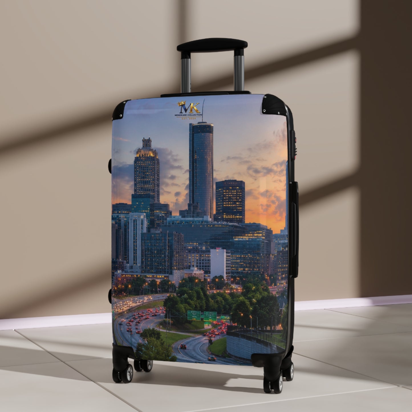 Atlanta Skyline Carry-On Suitcase – Cityscape Travel Luggage with Sunset Photo